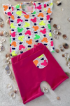 Mickey set neon with fuchsia - t-shirt and shorts