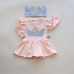 Komplet - sukienka kropeczki z koroną na roczek 