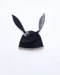 Czapka króliczek czerń i szarość