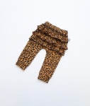 Legginsy musztardowa panterka z falbankami