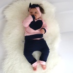 Jeans with pink set - blouse, leggins and headband (1) (1)