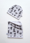 Gray Mouses set - cap and chimney scarf