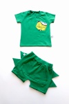 Komplet dino - zieleń i komiks -   koszulka i  szorty  dino 2