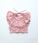 Koszulka róż kwarcowy z falbankami