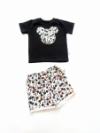 Komplet uśmiechnięte myszki -  czarna koszulka i  szorty 