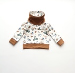 Bluza z kominem pojazdy retro i karmel 