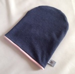 Jeans cap with pink