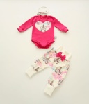 Komplet jednorożce i fuksja 2 - bezuciskowe baggy, body i opaska bezuciskowa