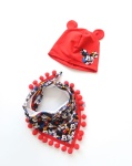Mickey photograph set with small ears - red cap and  neckerchief (1)