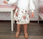 Spódniczka roże retro z beżową koronką