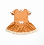 Sukienka groszki na cynamonie - krótki rękaw 