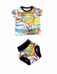 Komplet komiks - koszulka i bezuciskowe bloomersy