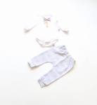 Komplet krata glen na roczek - baggy i body z muchą    