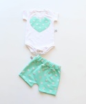 Komplet  myszki na mięcie - body i szorty 