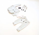 Komplet popiel z guziczkami - frak, body, baggy i szelki  