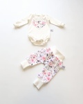 Komplet różany ogród - body i spodnie bezuciskowe 