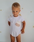 Body białe z kieszonką paski muślinowe