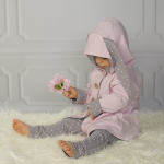 Płaszczyk króliczek róż i melanż 