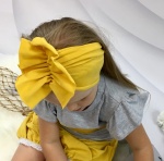 Opaska z falbanką musztarda