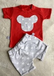 Komplet Miki z czerwoną koszulką -   koszulka i  szorty 