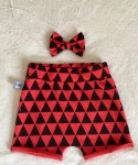 Black-red triangles set - shorts and bowtie