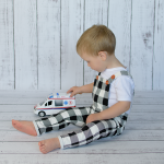 Ogrodniczki krata czarna 