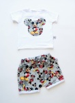 Mickey on gray set - white t-shirt and shorts