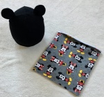 Mickey and Minnie set with small ears - black cap and chimney scarf
