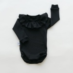 Body czarne prążki z  falbanką  