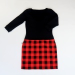 Sukienka  krata czerwona i czerń