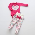 Komplet jednorożce i fuksja 2 - body i  półśpiochy bezuciskowe