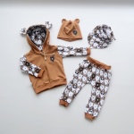 Komplet misie 2 - baggy, bluza na zamek, chusta i czapka 