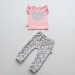 Gray feathers set - t-shirt and trousers