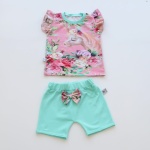 Gray spots set - t-shirt and shorts (1)