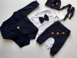 Neavy blue set with buttons - trousers, body, coat and braces (1)