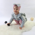 Komplet popiel z falbankami - płaszczyk i turban