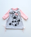 Sukienka wiązana zebra z różem