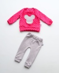 Komplet minky fuksja i groszki - bluza+legginsy 