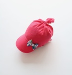 Chusta z daszkiem - fuksja len i irysy