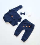 Komplet granat z guziczkami - frak, body i baggy