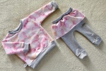 Rose petals set - leggins + blouse with flounce