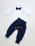 Komplet granat z guziczkami - bezuciskowe baggy i body  z muchą