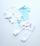 Komplet biel  z guziczkami - frak, body, baggy  