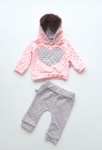 Komplet groszki i minky - legginsy+bluza 