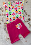 Neon Mickey with fuchsia set - t-shirt and shorts