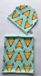 Foxes on mint set - cap and chimney scarf