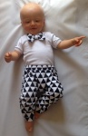 Black-white triangles set - body with bowtie and trousers
