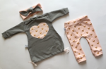 Gold mouses knotted dress with heart, leggins and headband (1)