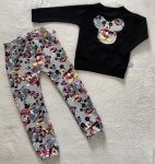 Mickey and Minnie on gray set - blouse + trousers