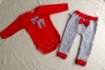 Reindeers set with bow - trousers + body